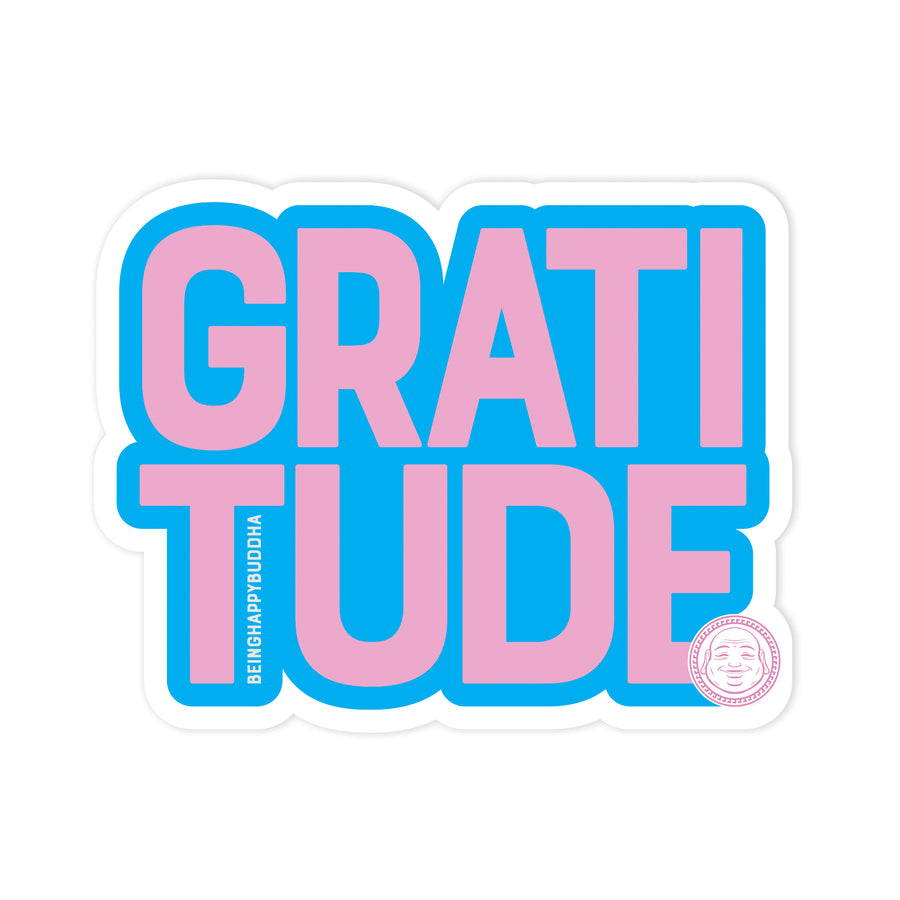 Gratitude Sticker - Being Happy Buddha