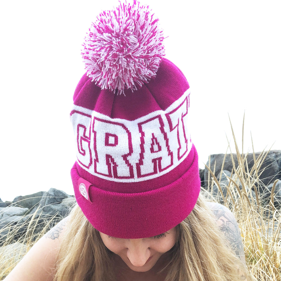 Gratitude Pompom Winter Beanie - Being Happy Buddha