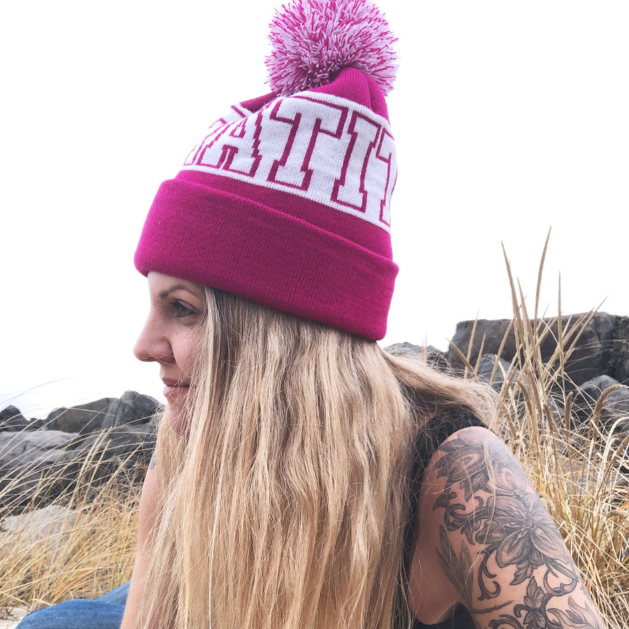 Gratitude Pompom Winter Beanie - Being Happy Buddha