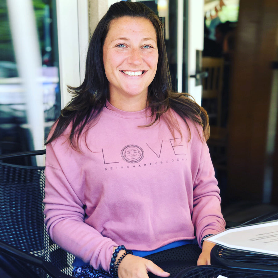 Love Crop Sweatshirt - Being Happy Buddha