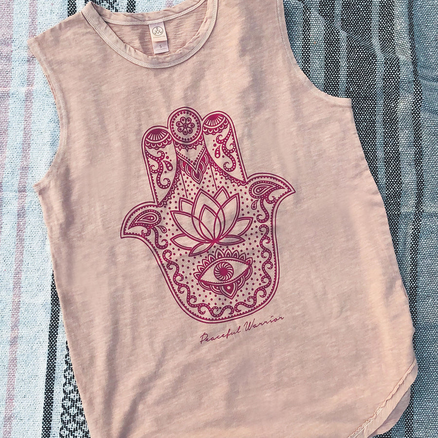 Hamsa Muscle Tank - Being Happy Buddha