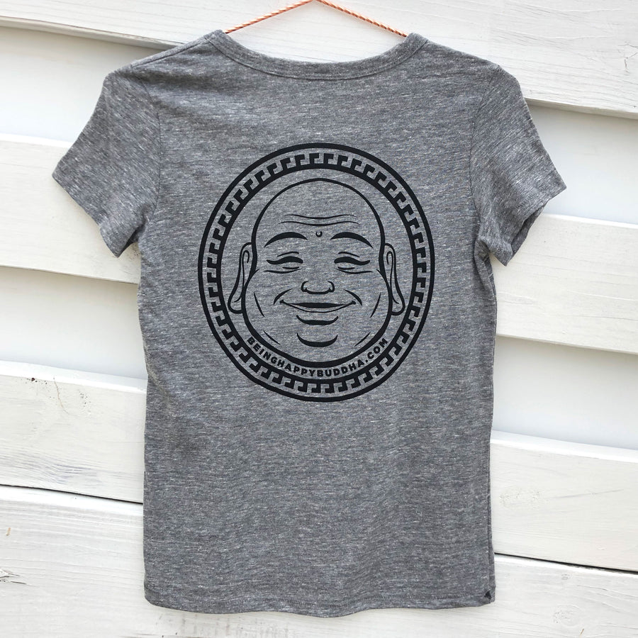 Happy Eco Tee Grey - Being Happy Buddha