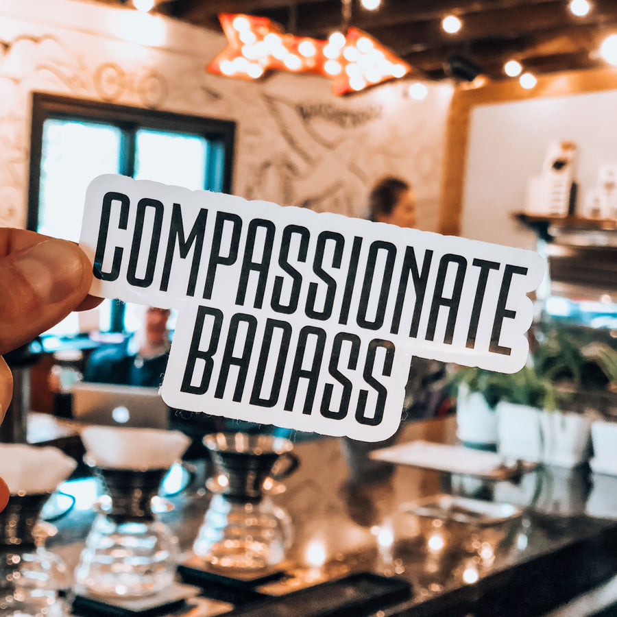 Compassionate Badass Sticker - Being Happy Buddha