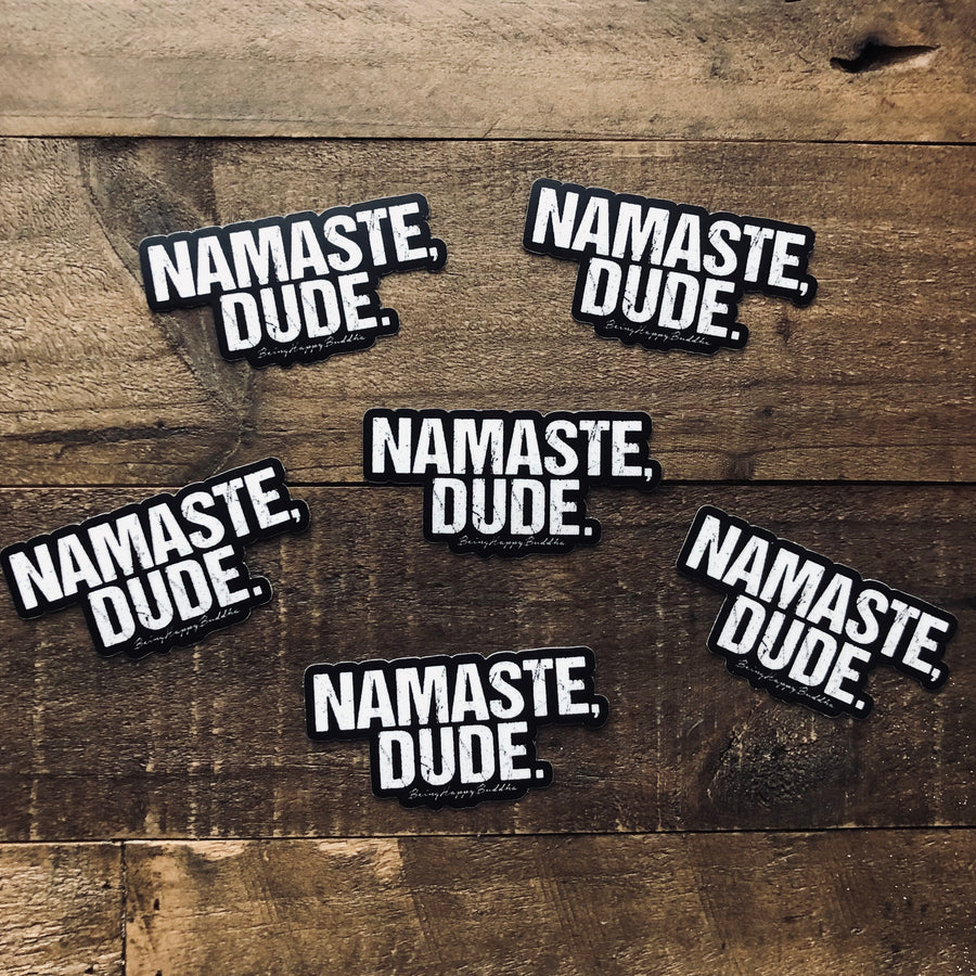 Namaste Dude Stickers - Being Happy Buddha