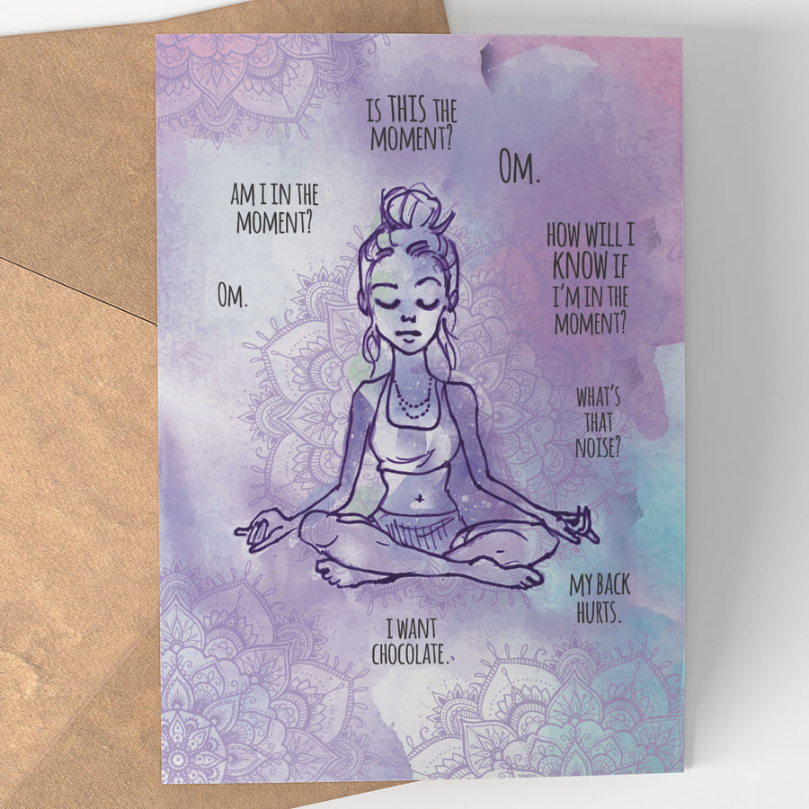 Meditation Notecard - Being Happy Buddha