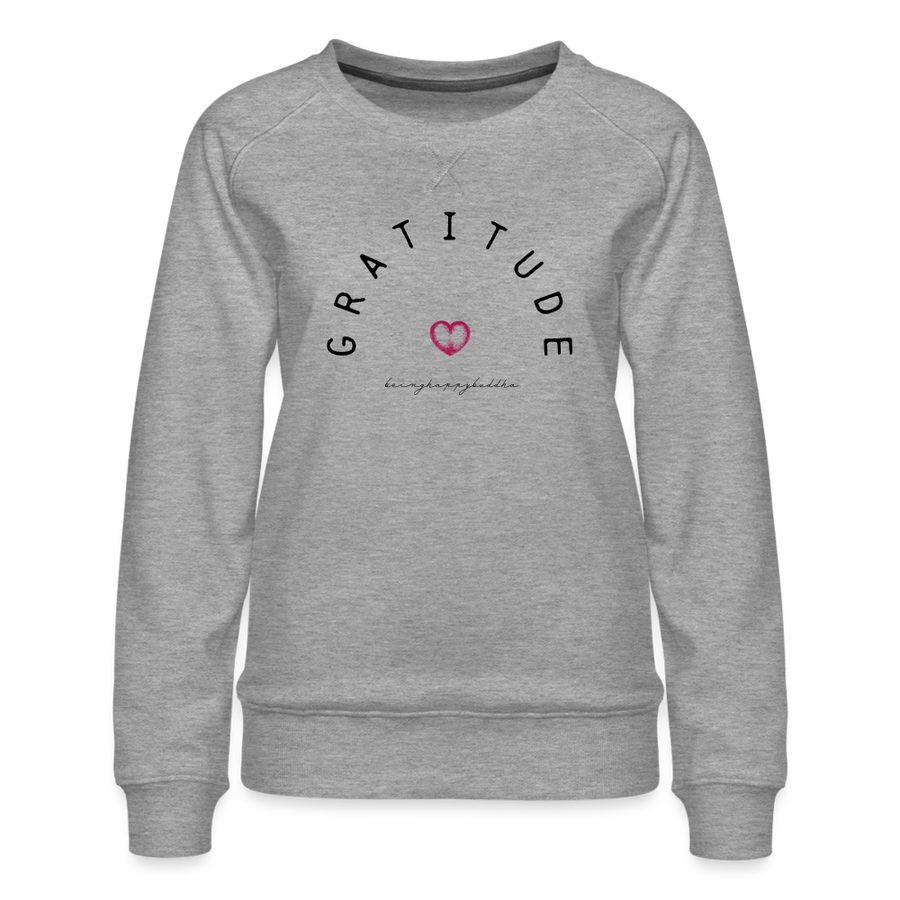 Gratitude Heart Sweatshirt - heather grey