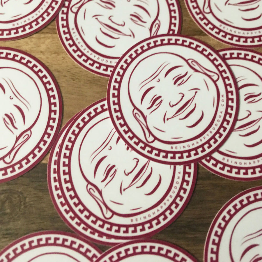 Happy Buddha Sticker - Being Happy Buddha